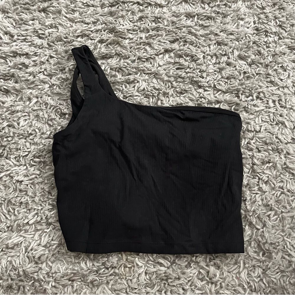Lululemon black Asymmetric ribbed tank size 10